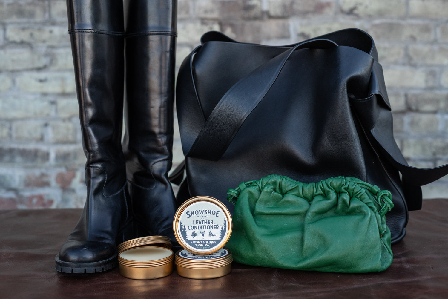 What types of leather items should be conditioned?